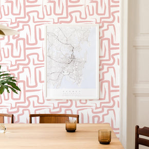 Whimsical Blush Maze Wallpaper