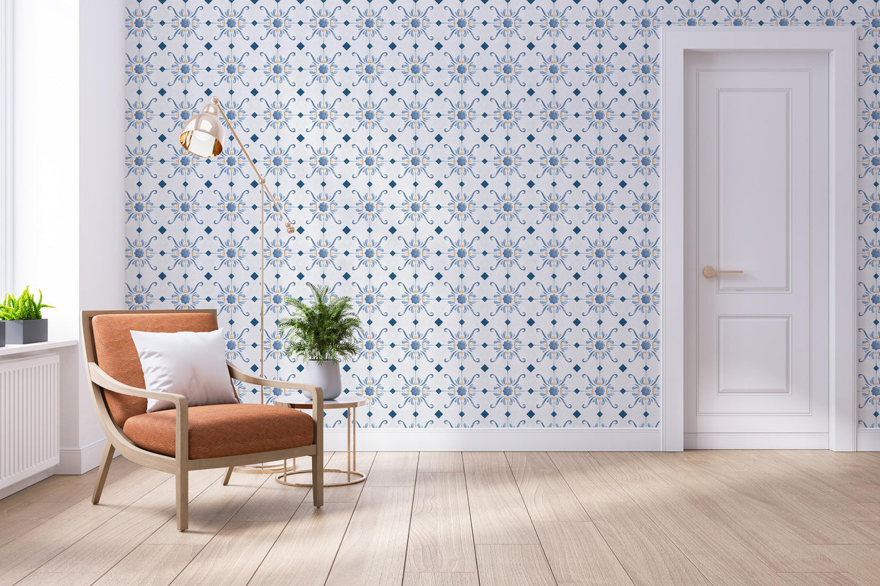 Vintage Tile Pattern Wallpaper